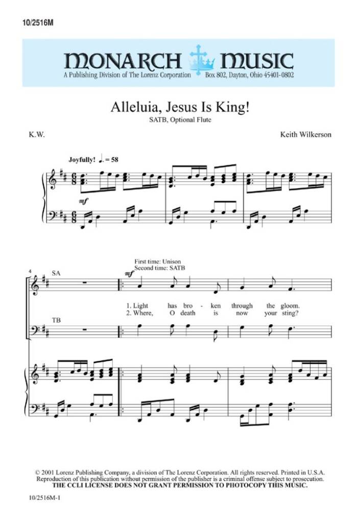 Alleluia, Jesus Is King!