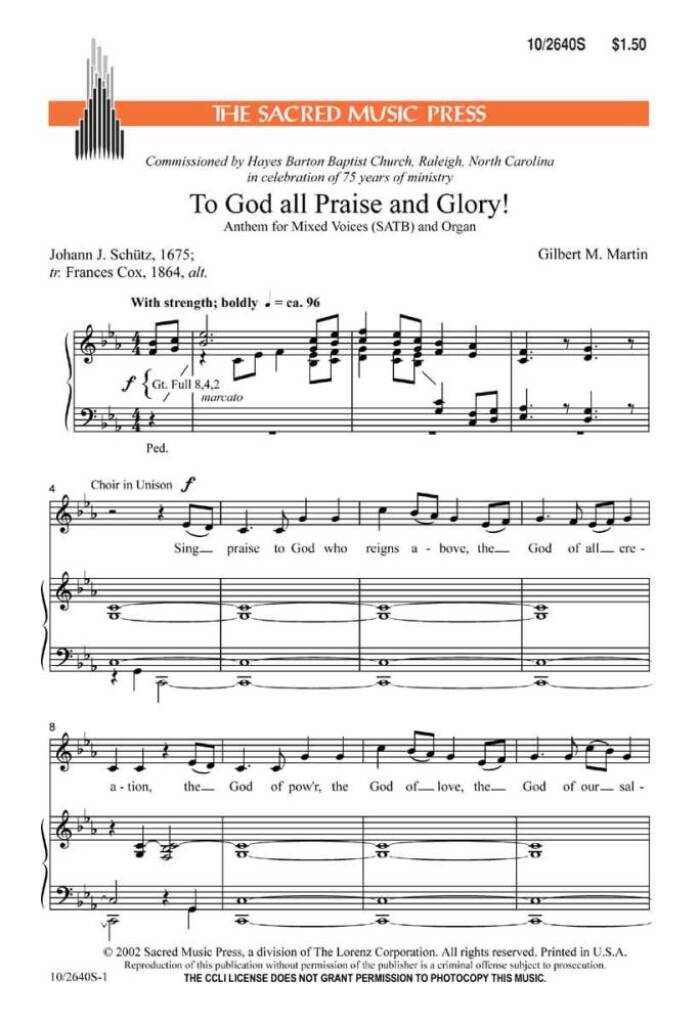 To God All Praise and Glory