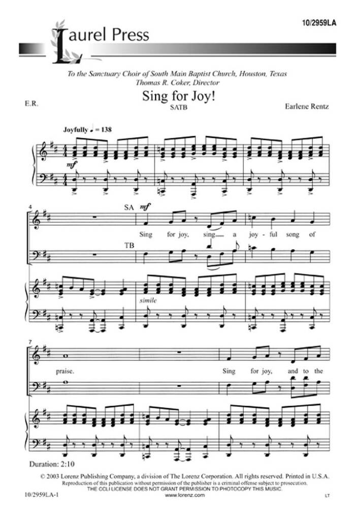 Sing For Joy
