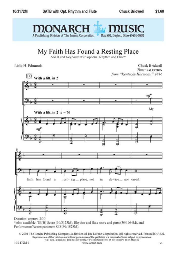 My Faith Has Found A Resting Place