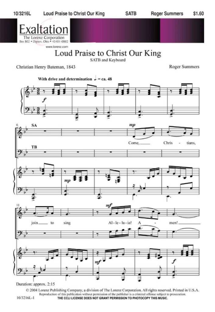 Loud Praise To Christ Our King