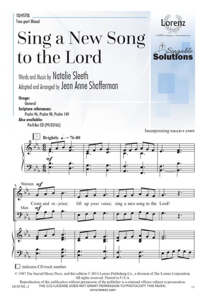 Sing A New Song To The Lord