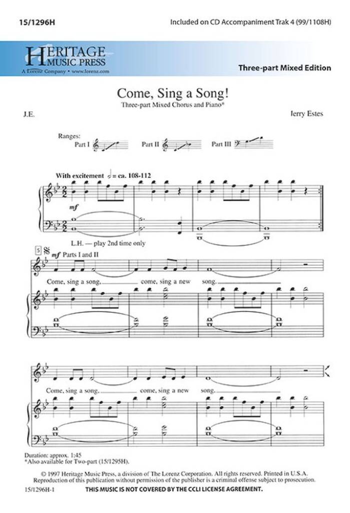 Come, Sing A Song