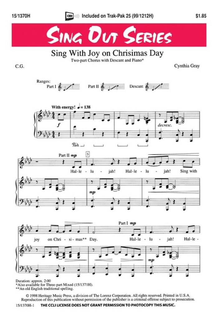 Sing With Joy On Chrisimas Day