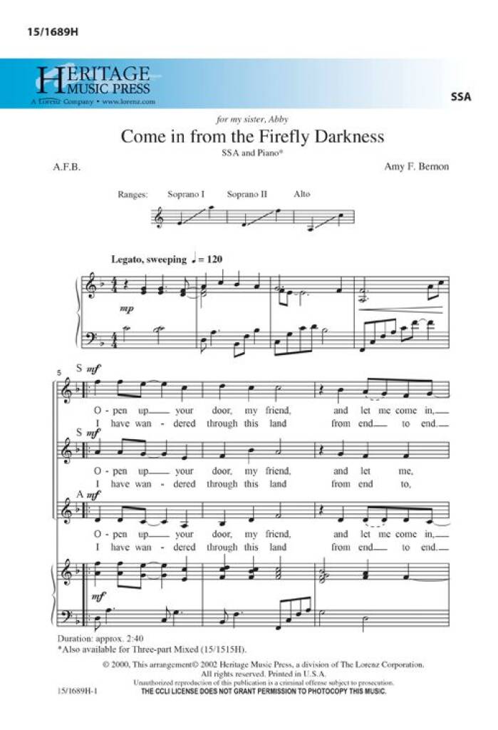 Come In From The Firefly Darkness