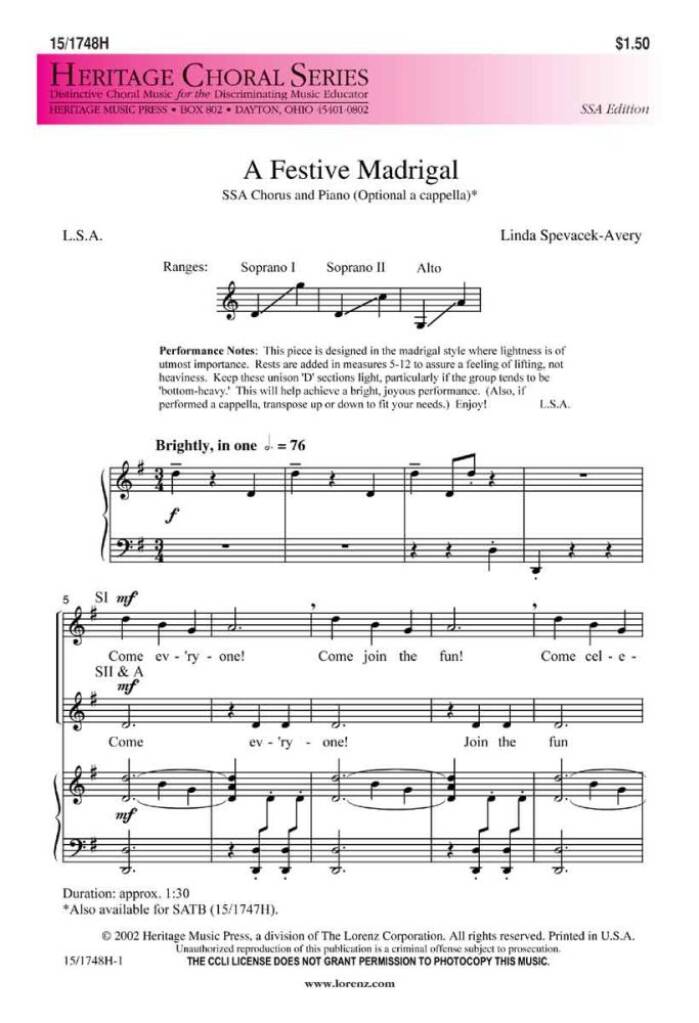 A Festive Madrigal