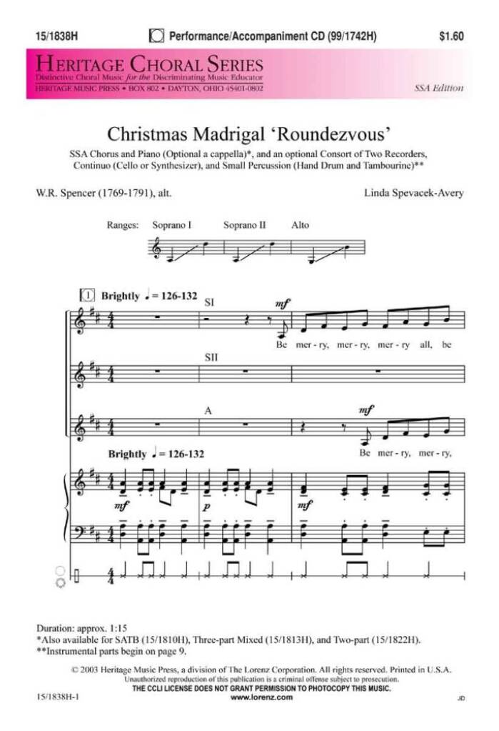 Christmas Madrigal Roundezvous