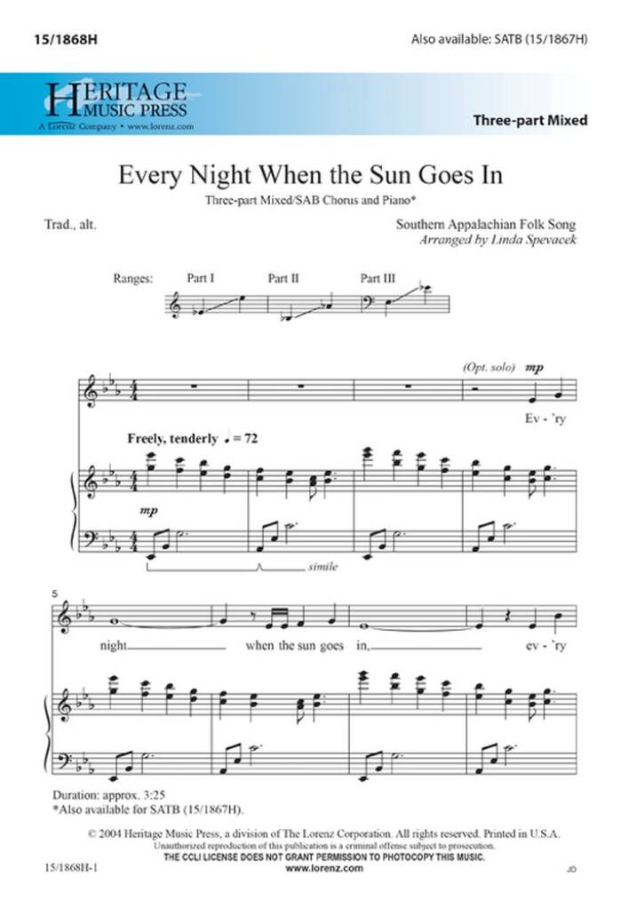 Every Night When The Sun Goes In