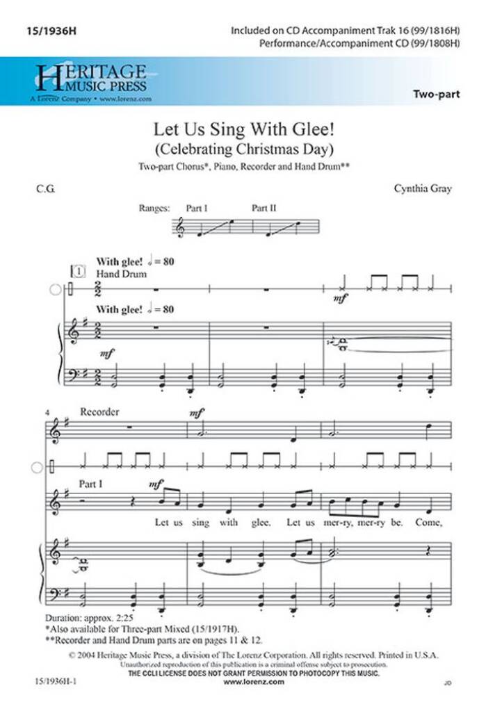 Let Us Sing With Glee!
