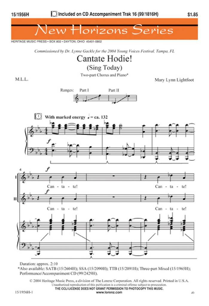 Cantate Hodie! (Sing Today)