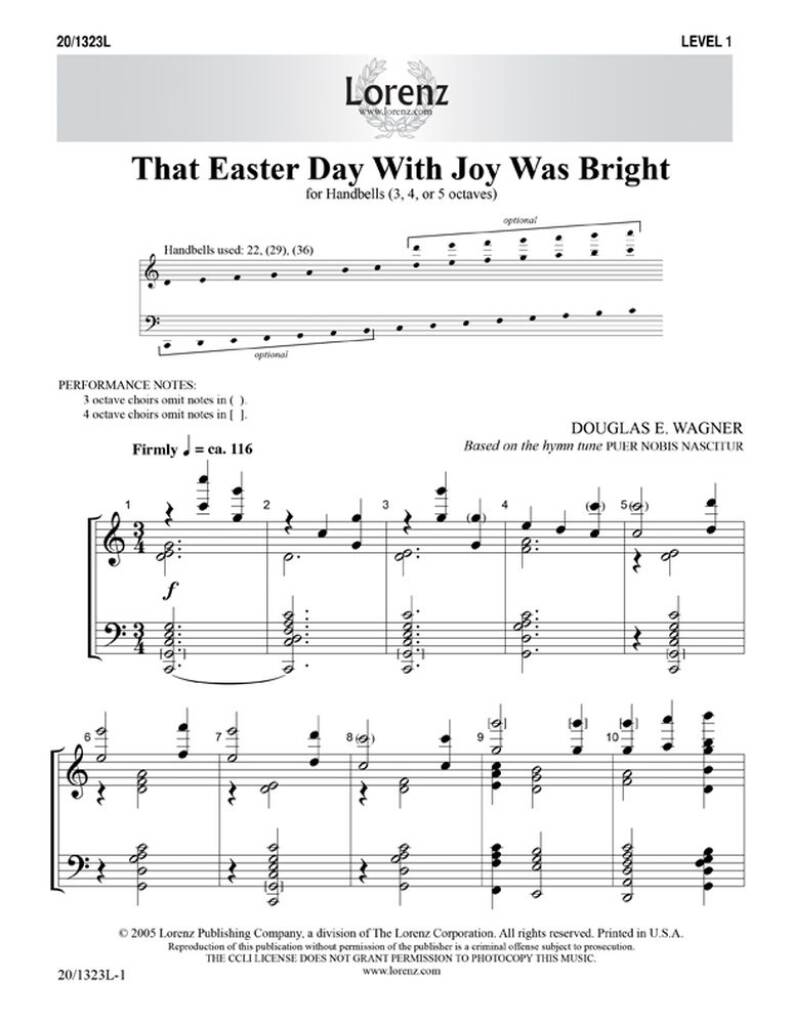 That Easter Day With Joy Was Bright