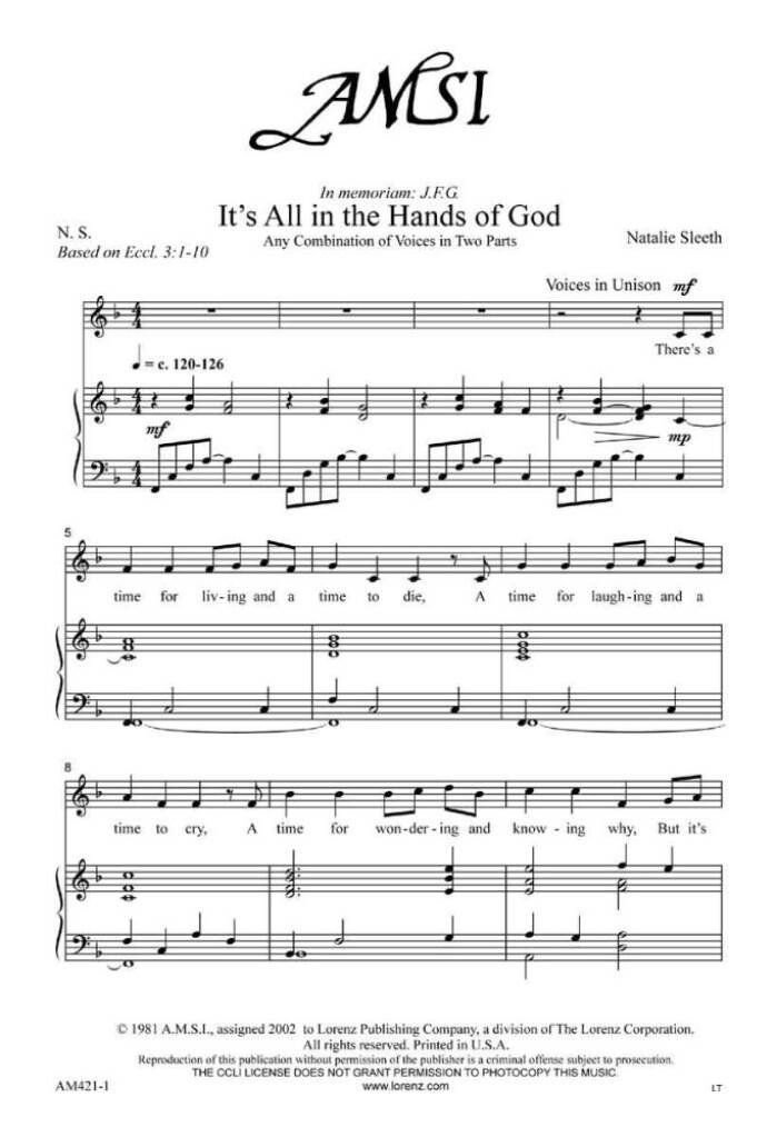 It's All In The Hands Of God