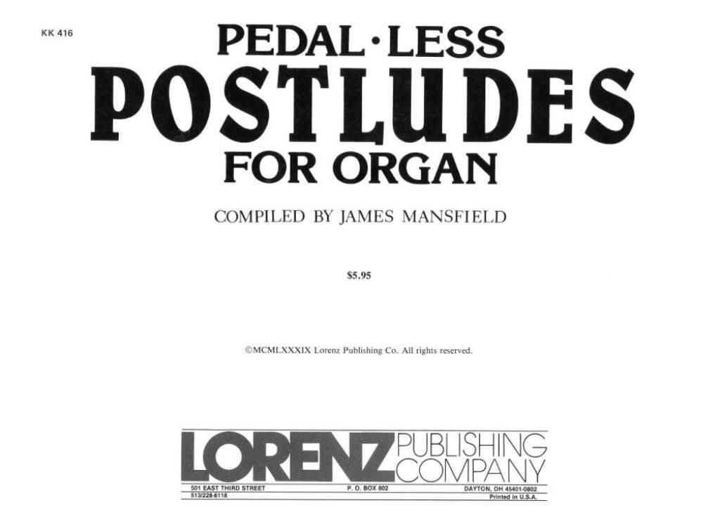 Pedal-Less Postludes