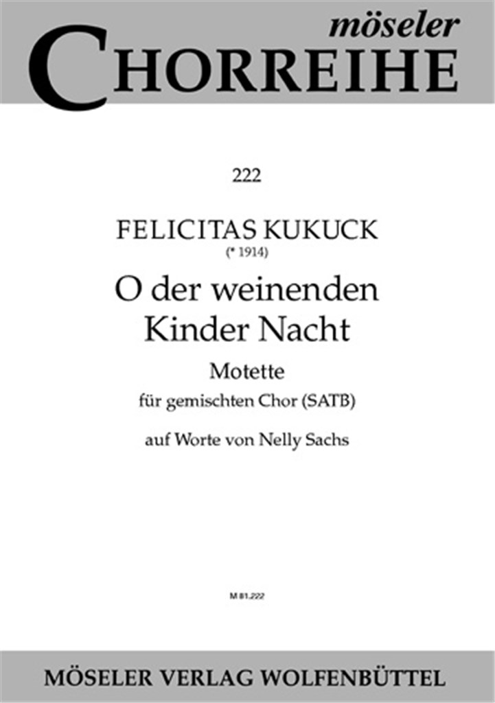 O der weinenden Kinder Nacht
