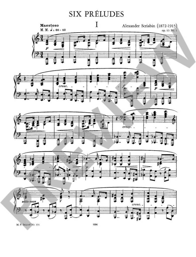 Six Préludes op. 13