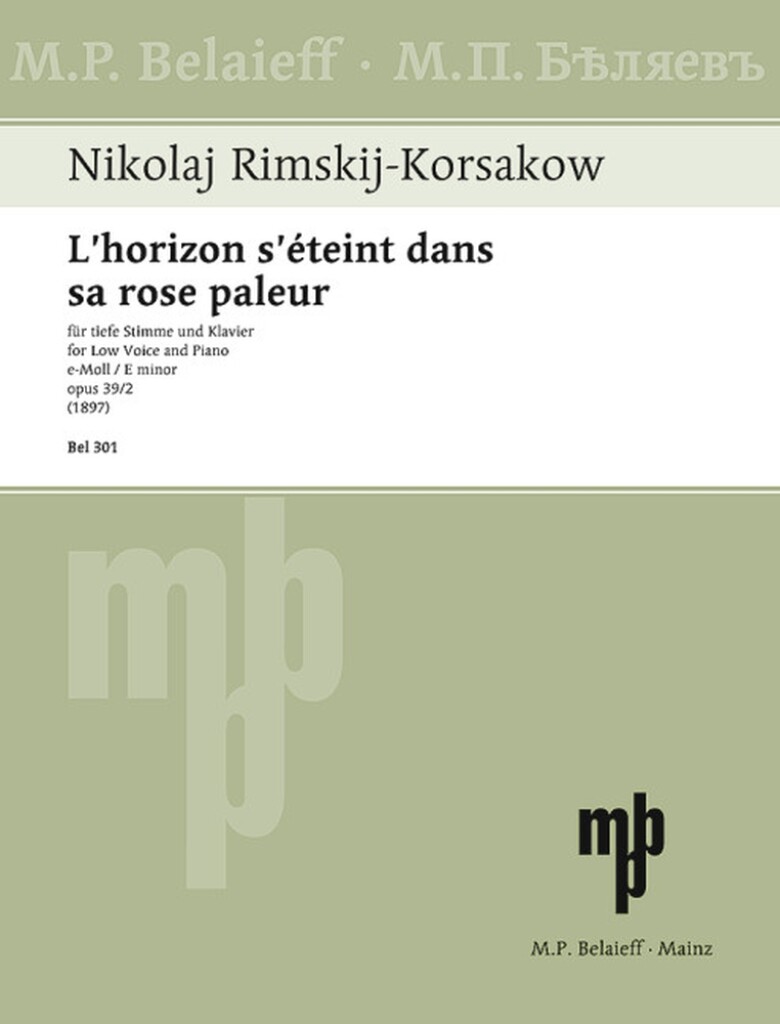 L'horizon s'éteint dans sa rose paleur op. 39/2