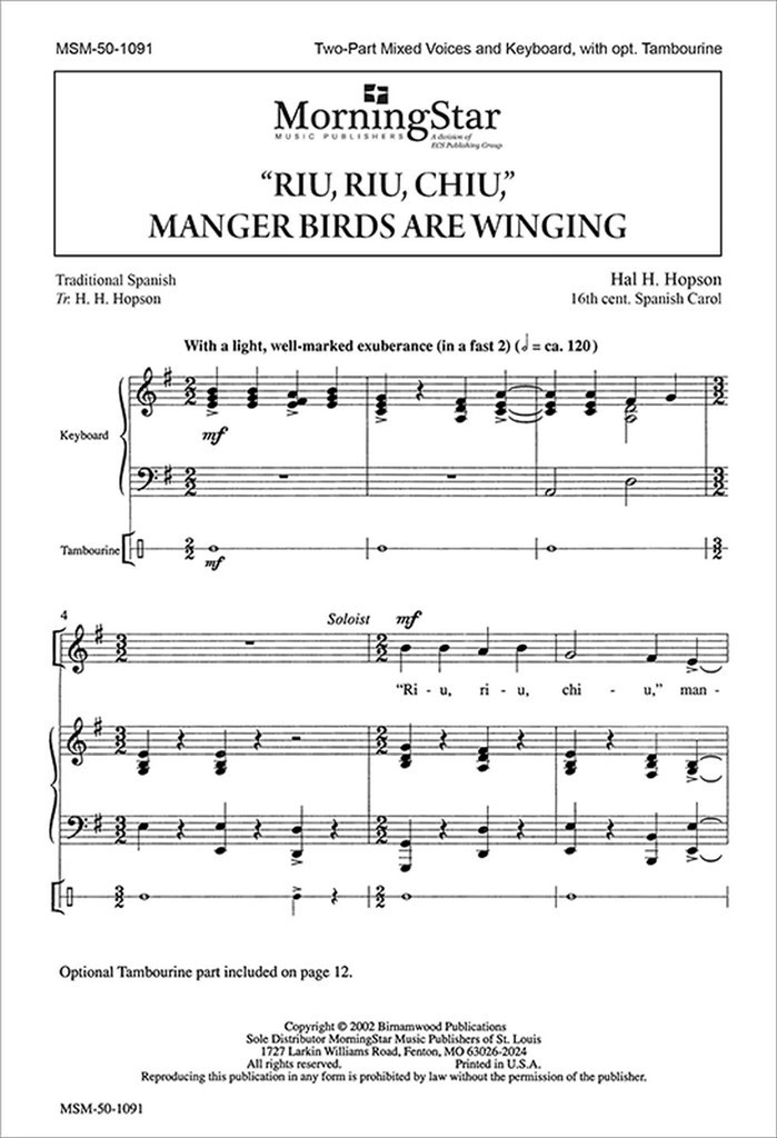 Riu, Riu, Chiu, Manger Birds Are Winging
