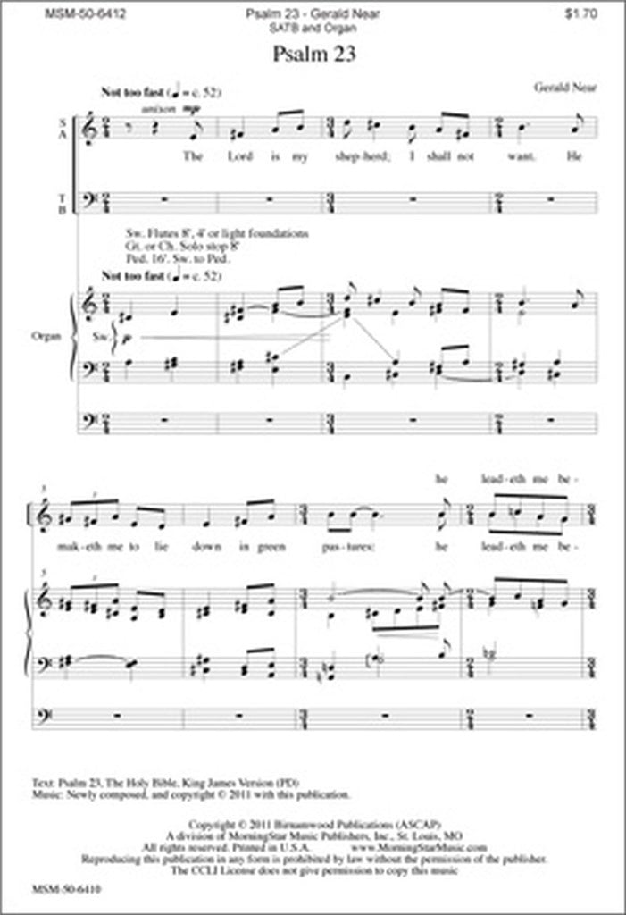Psalm 23 from Two Psalms and a Canticle