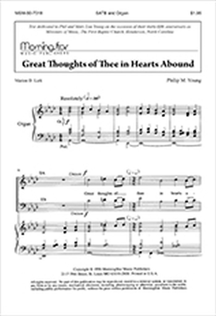 Great Thoughts of Thee in Hearts Abound