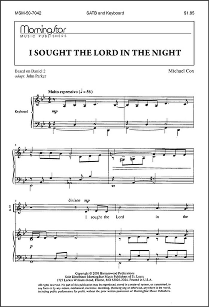 I Sought the Lord in the Night