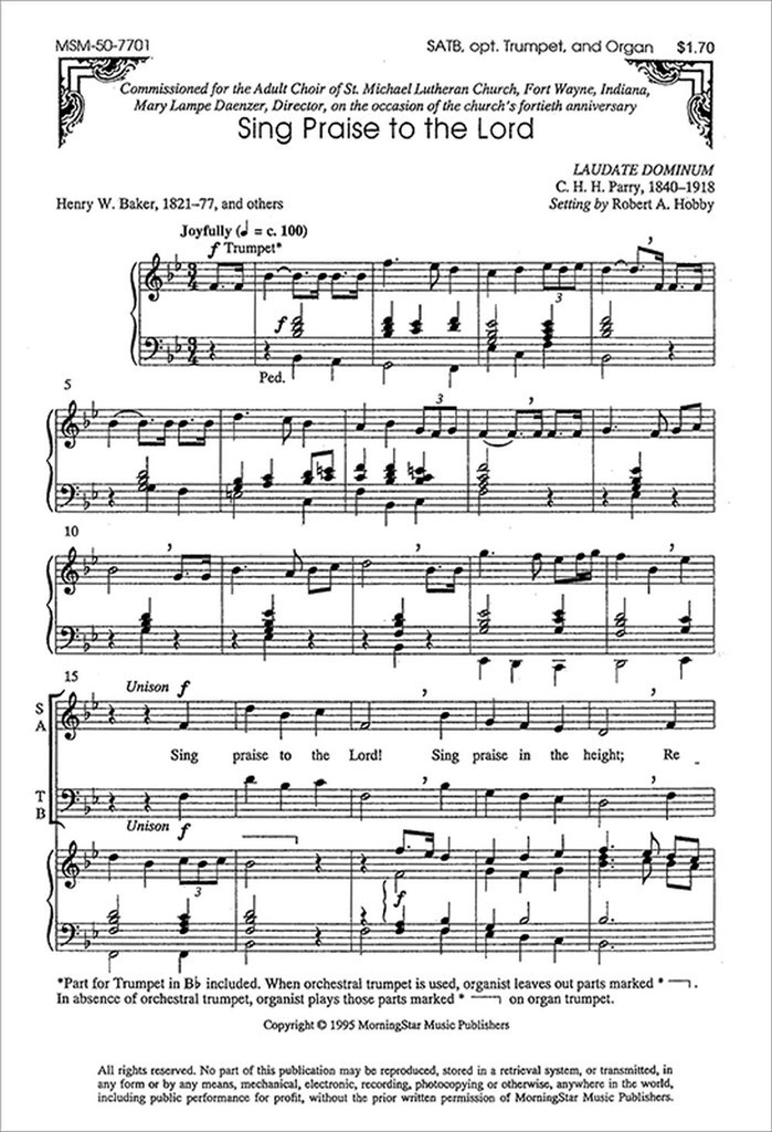Sing Praise to the Lord