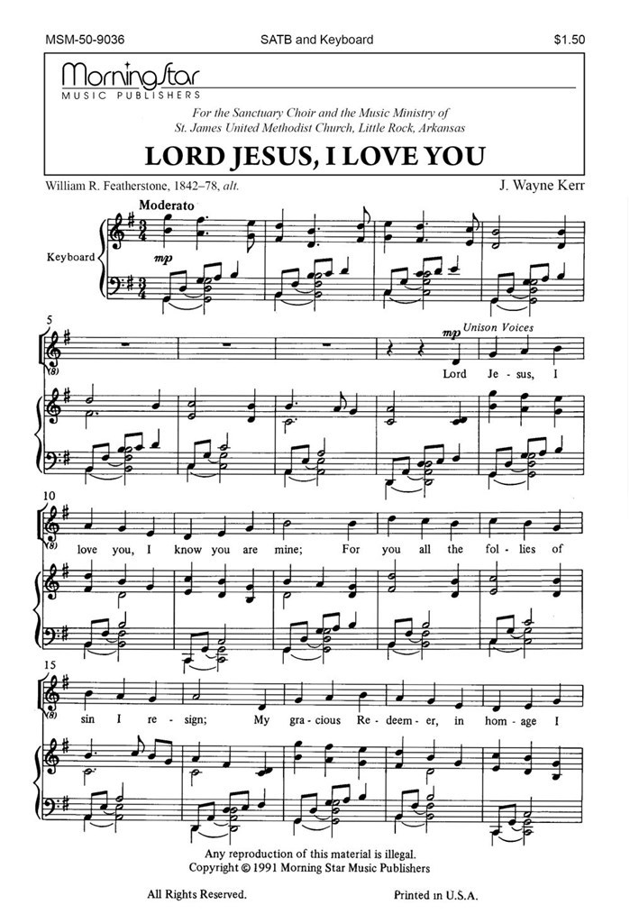 Lord Jesus, I Love You