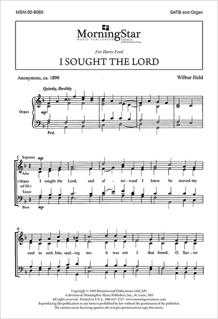I Sought the Lord