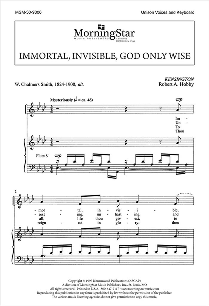 Immortal, Invisible, God Only Wise