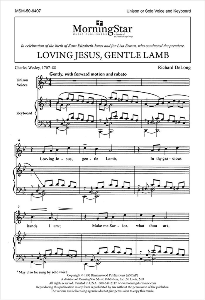 Loving Jesus, Gentle Lamb