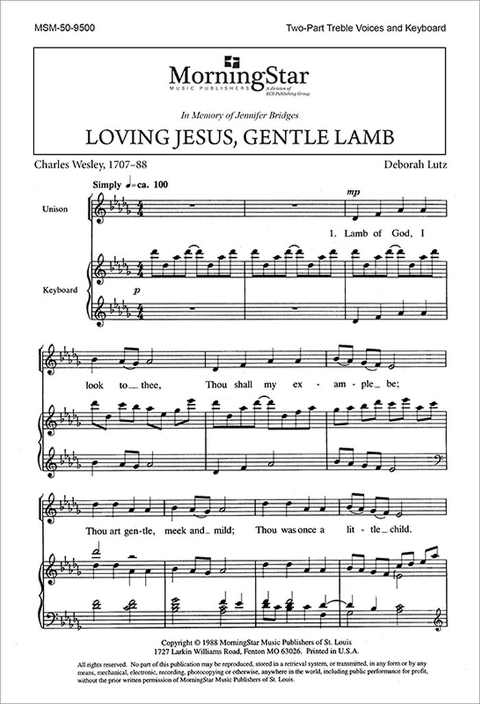Loving Jesus, Gentle Lamb