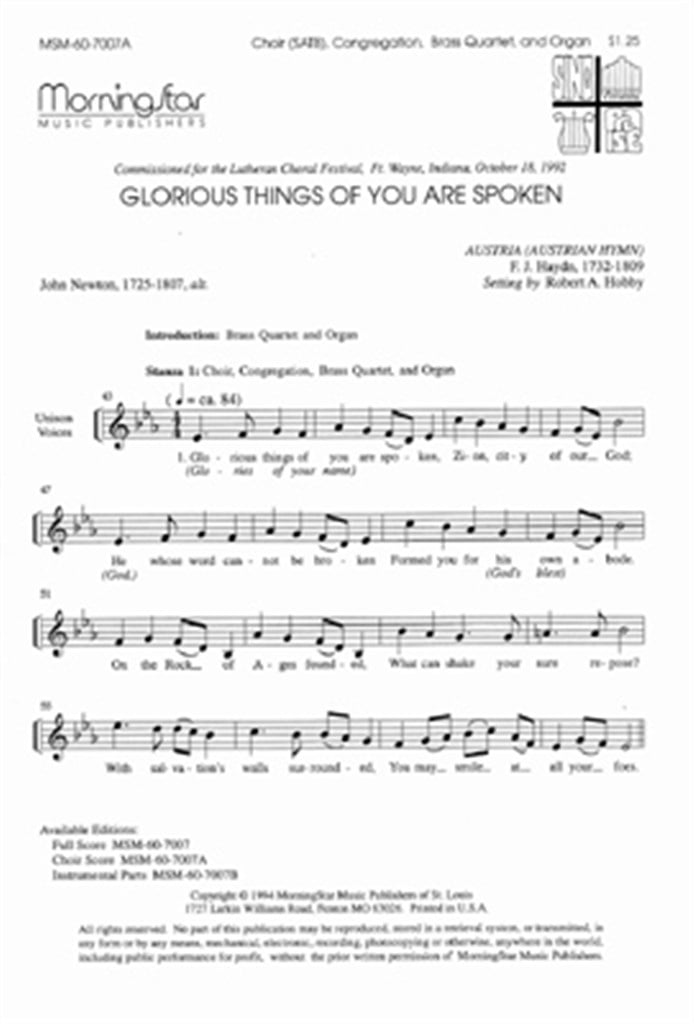 Glorious Things of You Are Spoken
