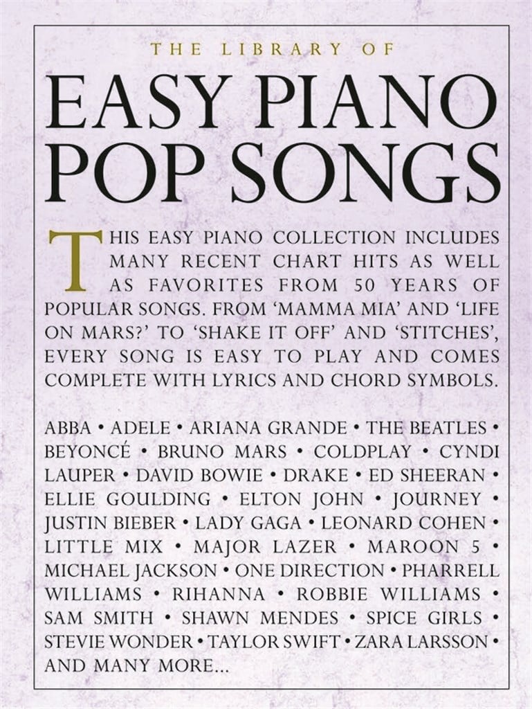 The Library Of Easy Piano Pop Songs