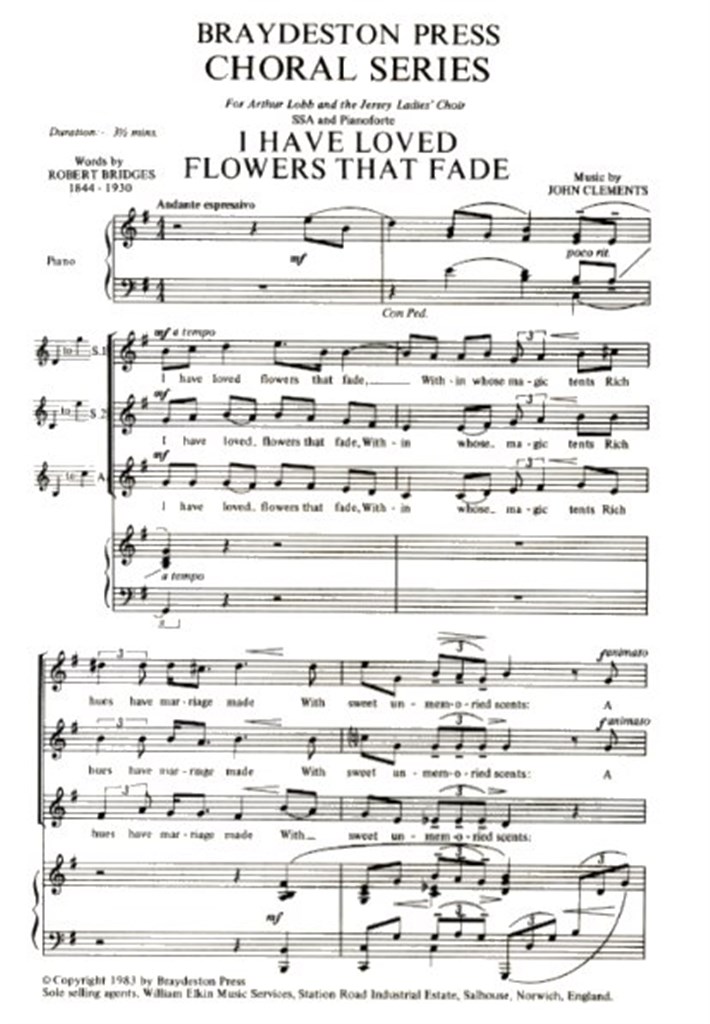 I Have Loved Flowers That Fade