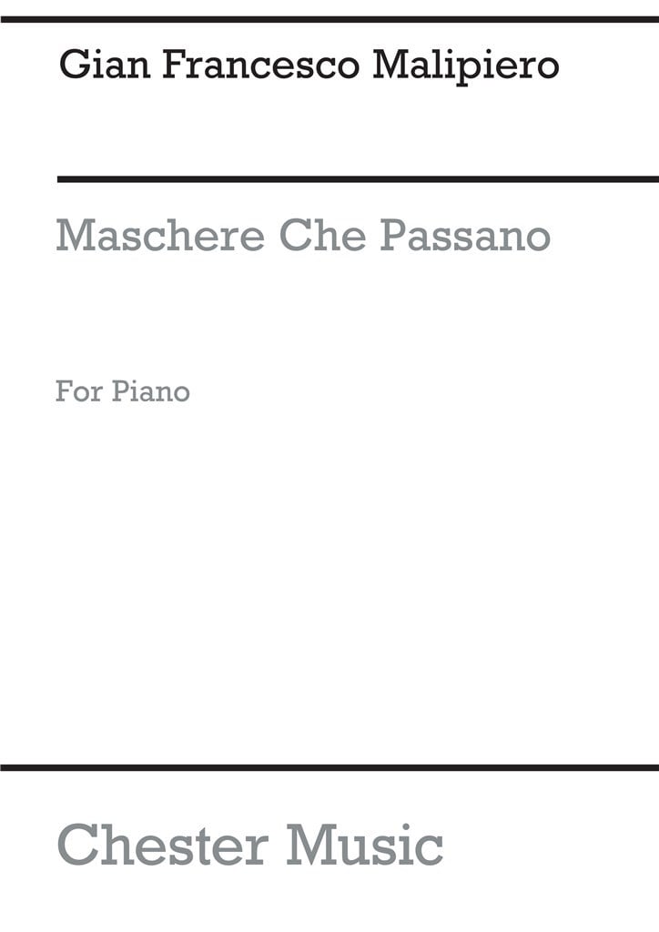 Maschere Che Passano for Piano Solo