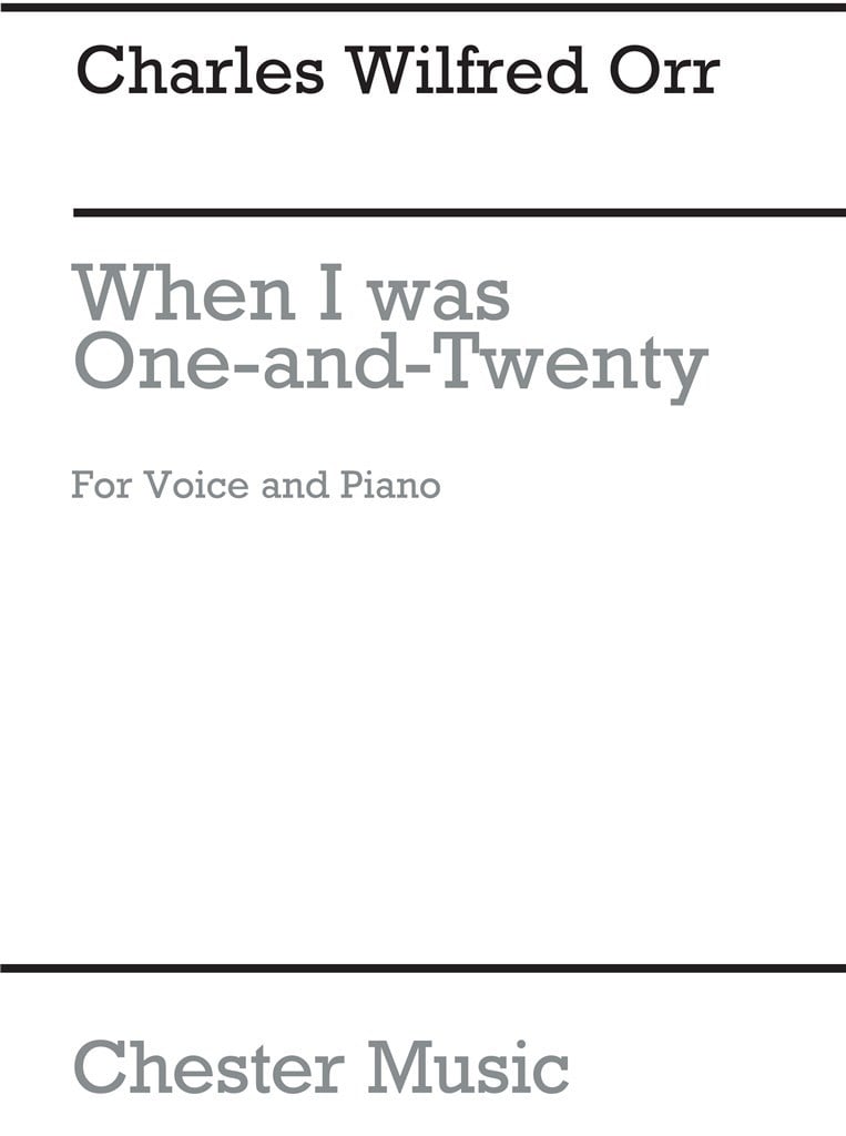 When I Was One And Twenty