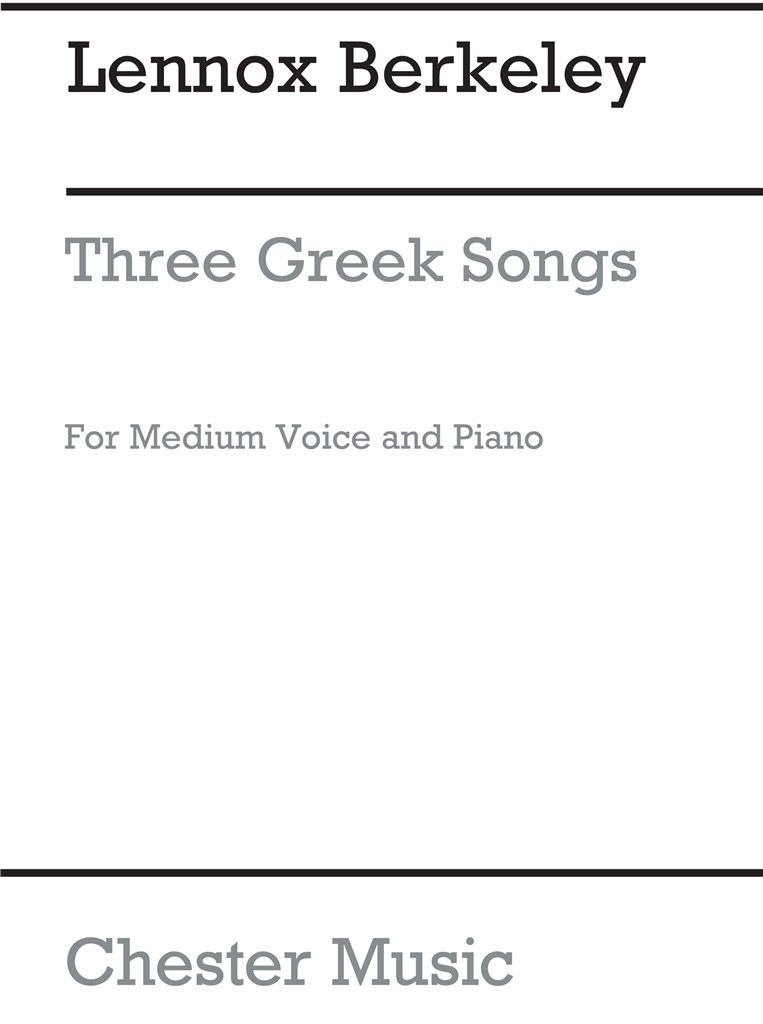 Three Greek Songs Op.38