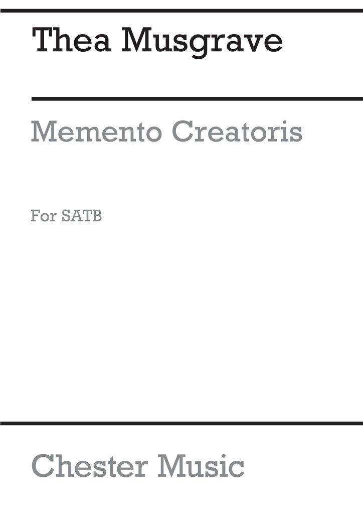 Memento Creatoris For SATB And Organ