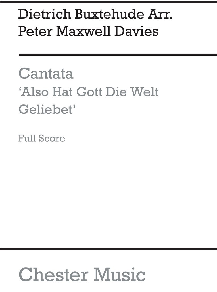 Cantata - Also Hat Gott Die Welt Geliebet