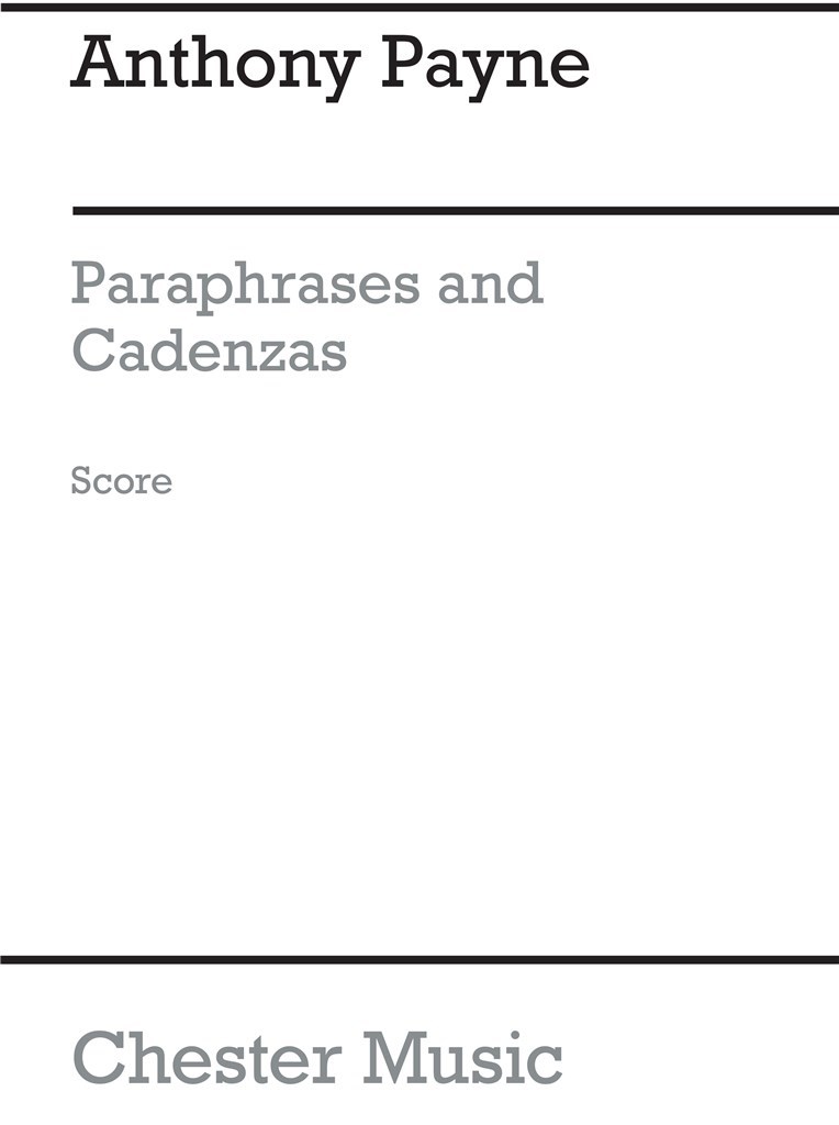 Paraphrases And Cadenzas