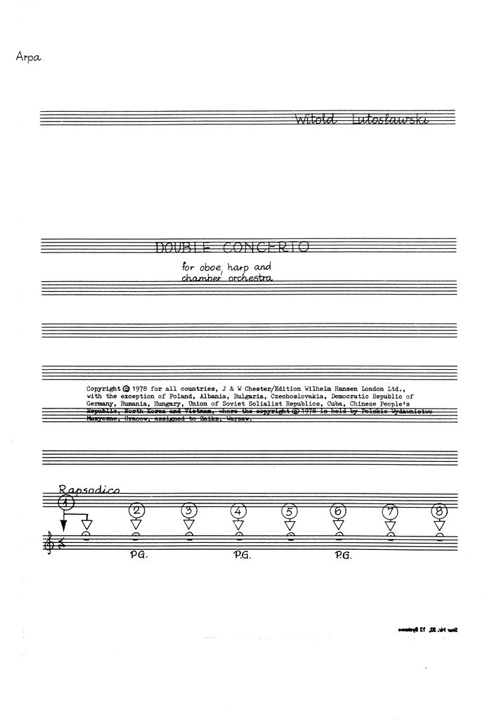 Double Concerto (Harp Part)