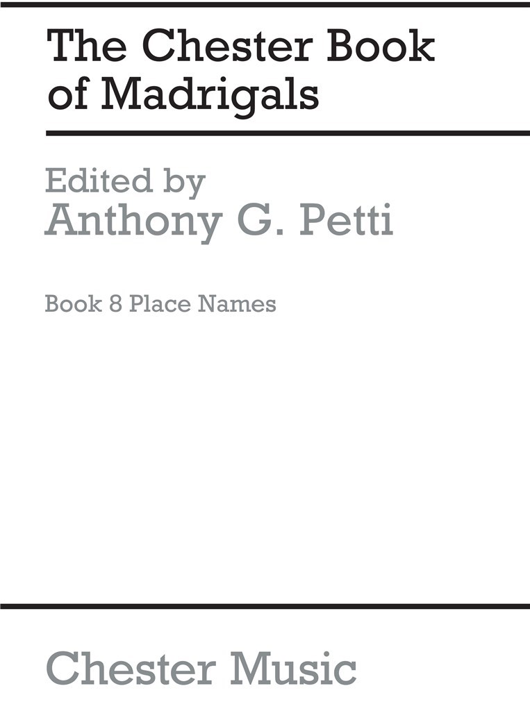 The Chester Books Of Madrigals 8