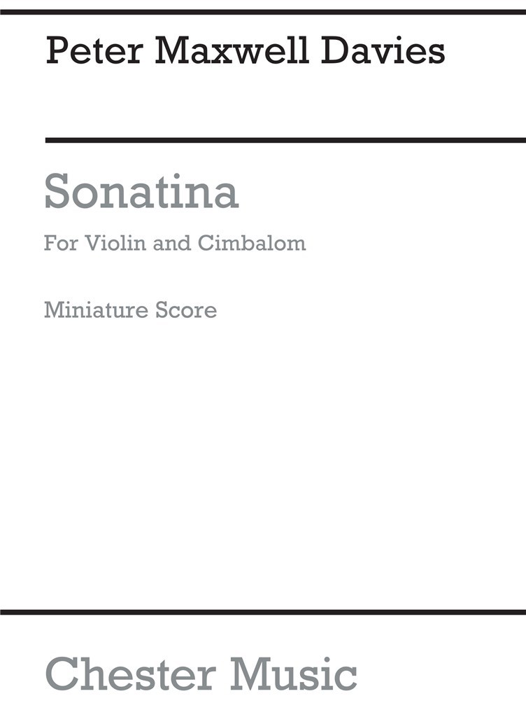 Sonatina For Violin And Cimbalom