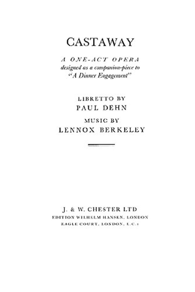 Castaway Op.68 (Libretto)
