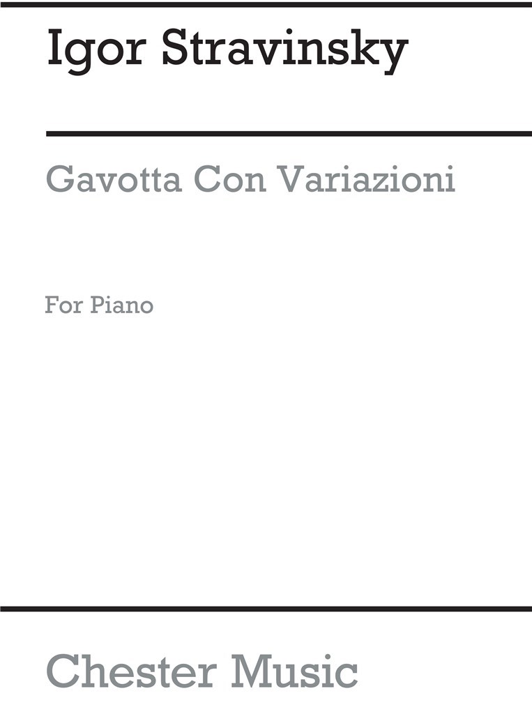 Gavotta Con Variazioni From Pulcinella for Piano