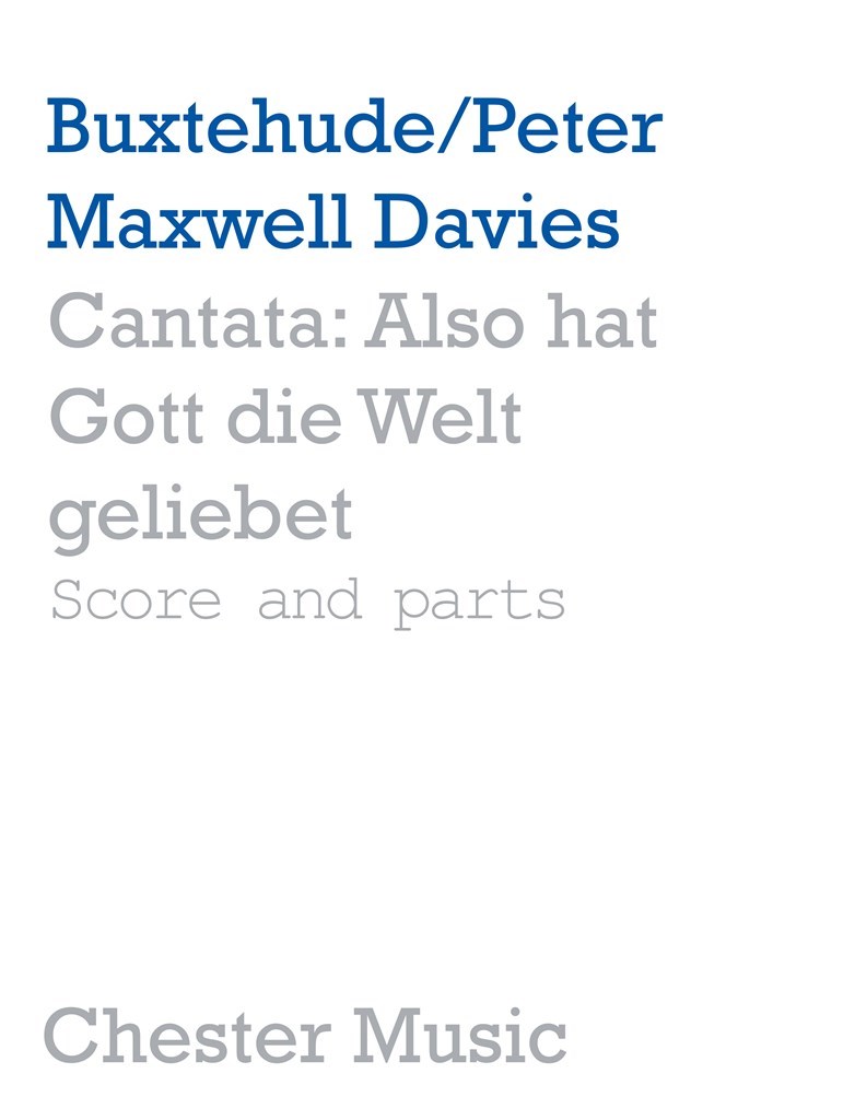 Cantata - Also Hat Gott Die Welt Geliebet
