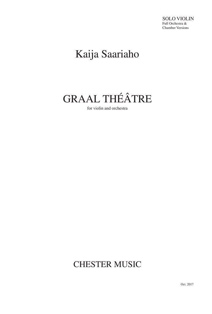 Graal Theatre (Violin Concerto)- Solo Violin Part