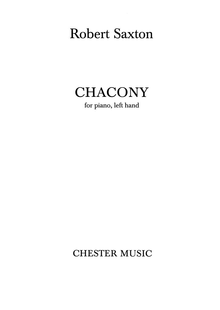 Chacony For Piano, Left Hand