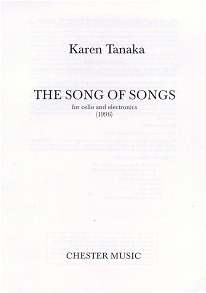 The Song Of Songs For Cello And Electronics (1996)