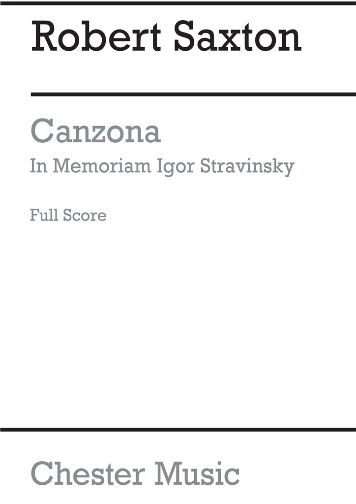 Canzona In Memoriam Igor Stravinsky (Full Score)