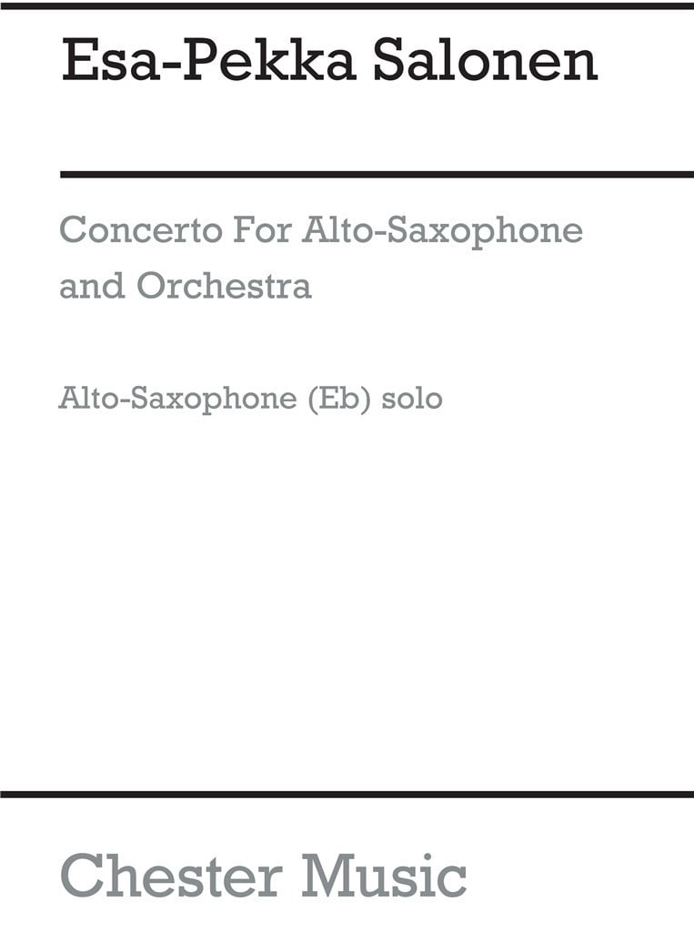 Concerto For Alto Saxophone And Orchestra